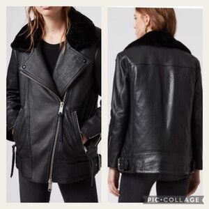 JUST In! NWOT NEVER WORN! Black Faux Leather Moto Coat Never Worn